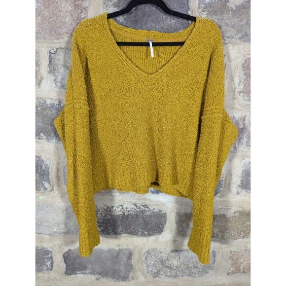 Free People Medium Finders Keepers V Neck Sweater Athens Moss Green Pullover - Picture 2 of 14